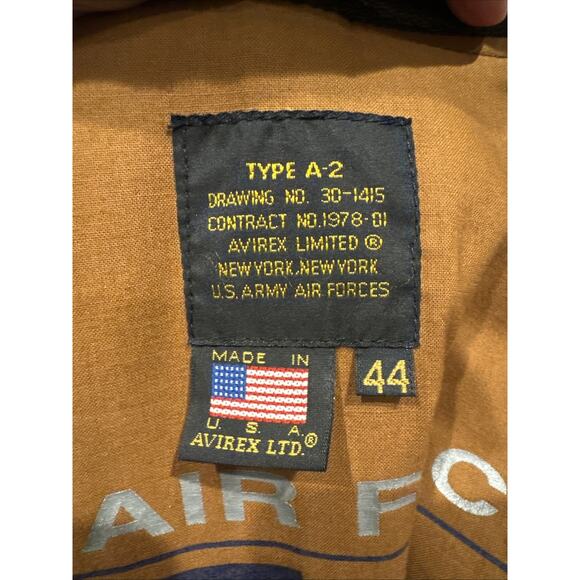 Avirex A-2 50th Anniversary 1947-1997 Genuine Goat Skin Leather‎ Jacket Size 44 - Picture 12 of 12